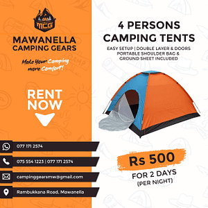 mawanella camping gears 4 person tents