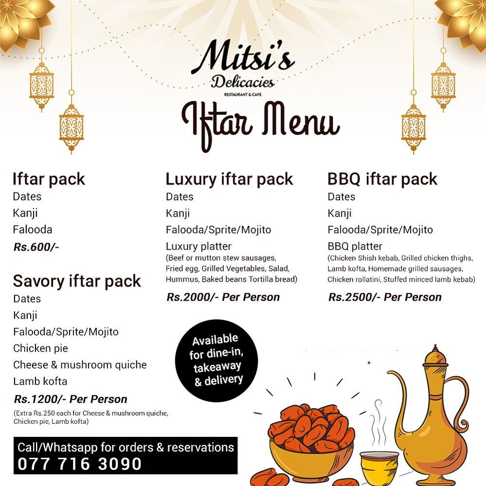 Mitsis Delicacies Iftar menu